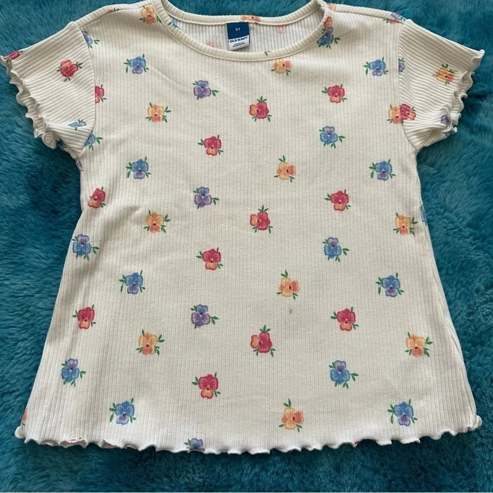 Old Navy Girls Short Sleeve Ribbed T-shirt Size 5T